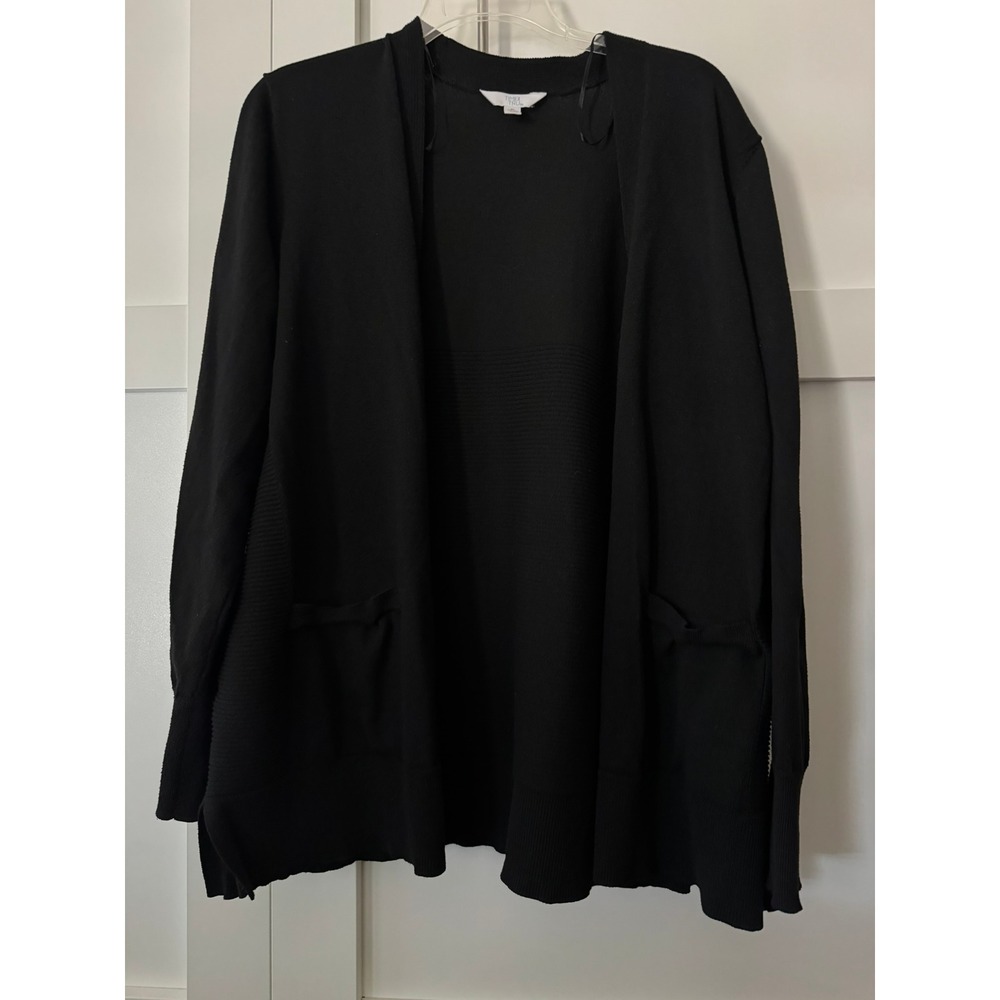 Time and Tru Womens Black Open Front Cardigan Sweater XL 16-18 TT31100012775 - Picture 2 of 11